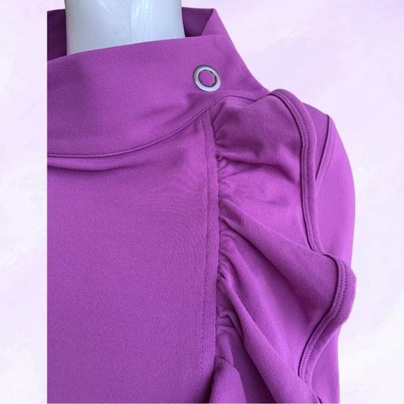 KARMA ATHLETICS - SAN SUU FITTED RUFFLE JACKET. ASYMMETRICAL WOMEN’S SIZE SMALL - Picture 5 of 10